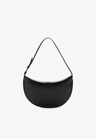 Jacquemus Small Ovalo Leather Shoulder Bag In Black