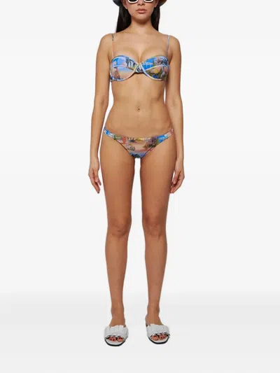 Les Benjamins Printed Bikini Bottom In Multi