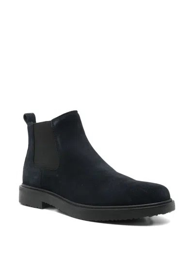 Geox Beatles Leather Boots In Black