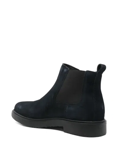Geox Beatles Leather Boots In Black
