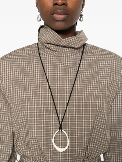 Nanushka Belted Check-pattern Mini Dress In Brown