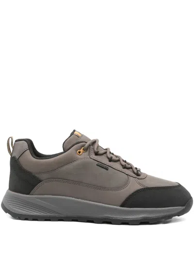 Geox Leather Trainers In Gray