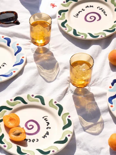 Octaevo Cala Secreta Dessert Plates (set Of Four) In Multi