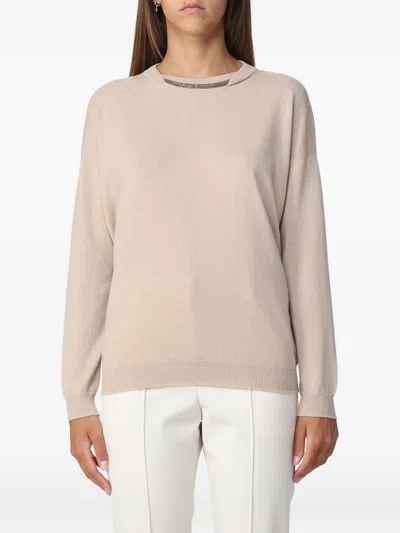 Brunello Cucinelli Crew-neck Sweater In Neutral