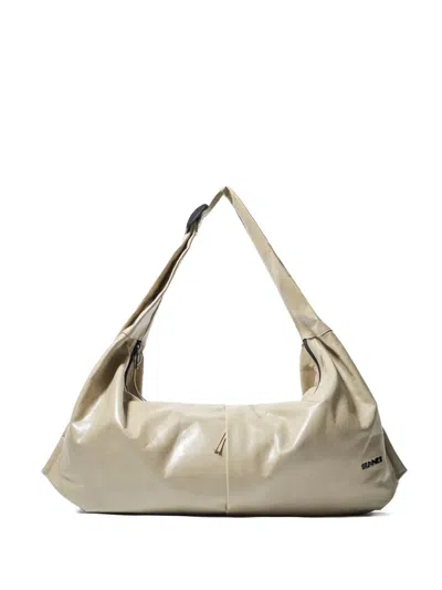 Sunnei Multitasking Leather Shoulder Bag In Neutral