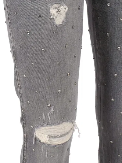 7 For All Mankind Vintage-inspired Straight Leg Jeans With Mid-rise Waist In Gray