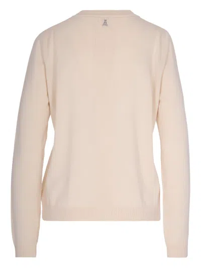 Patrizia Pepe Maglia Essential In Lana Con Dettagli In Lurex Wooly White In Neutral