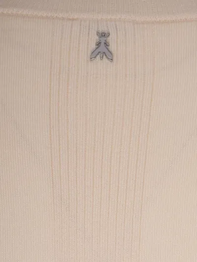 Patrizia Pepe Maglia Essential In Lana Con Dettagli In Lurex Wooly White In Neutral
