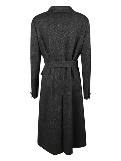 双排扣束腰外套