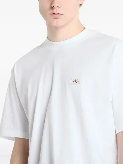 Calvin Klein Jeans Est.1978 Logo-embroidered T-shirt In White