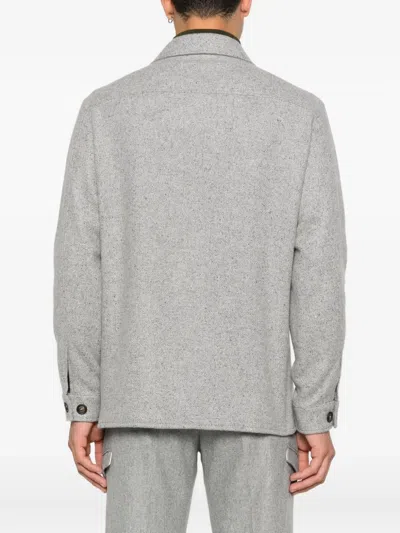 Eleventy Pocket Button Overshirt In Gray