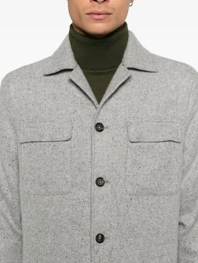 Eleventy Pocket Button Overshirt In Gray