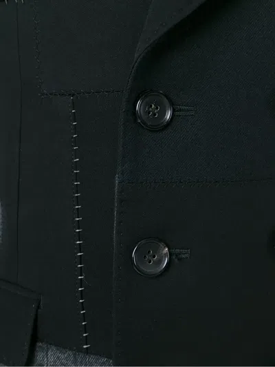 Junya Watanabe Panelled Double Breasted Coat In Black