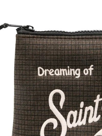 Mc2 Saint Barth Flannel Zip Pouch In Brown