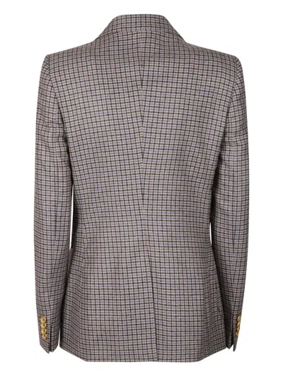 Tagliatore Checked Single-breasted Blazer In Gray