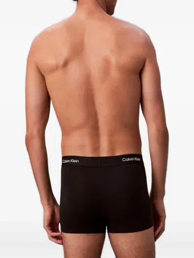 Calvin Klein Logo-waistband Boxers In Brown