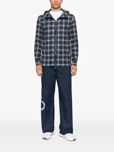 Kiton Checked Hooded Jacket In Multi