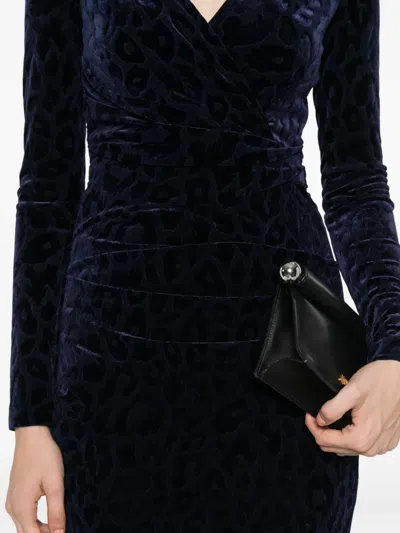 Talbot Runhof Animal-pattern Dress In Blue