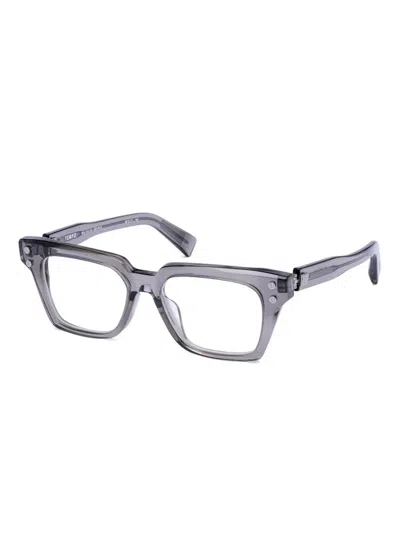 Balmain Square-frame Glasses In Gray