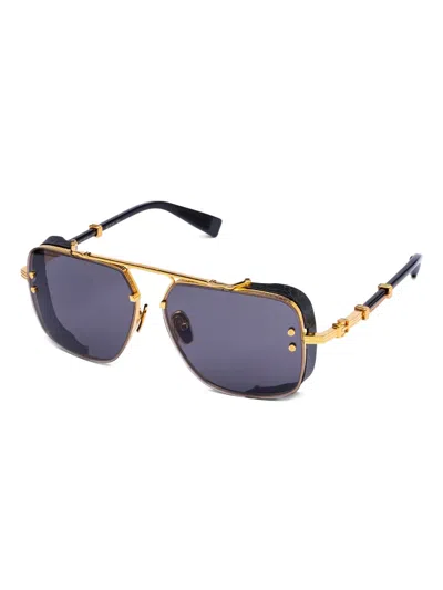 Balmain Legend Geometric-frame Sunglasses In Blue