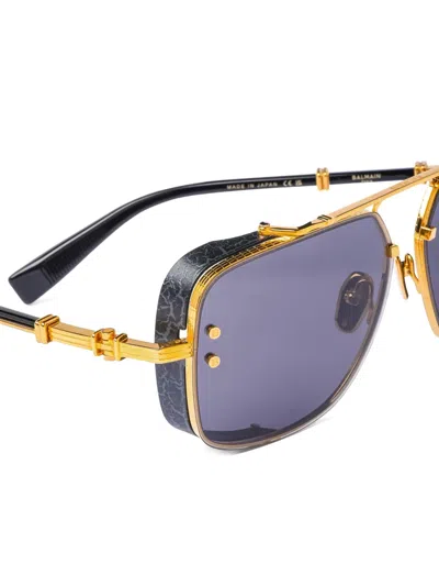 Balmain Legend Geometric-frame Sunglasses In Blue