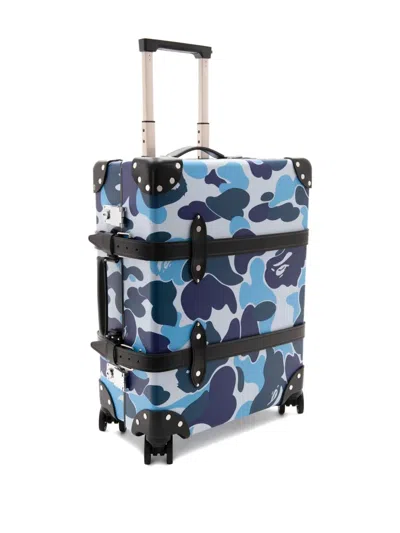 A Bathing Ape X Globe-trotter Camouflage-pattern Holdall In Blue