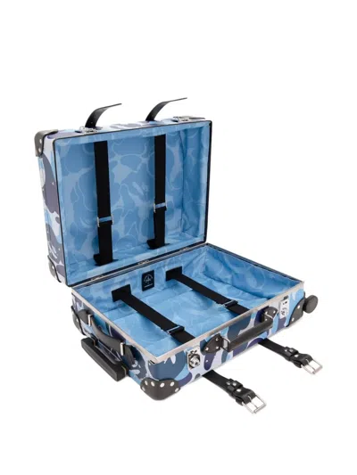 A Bathing Ape X Globe-trotter Camouflage-pattern Holdall In Blue