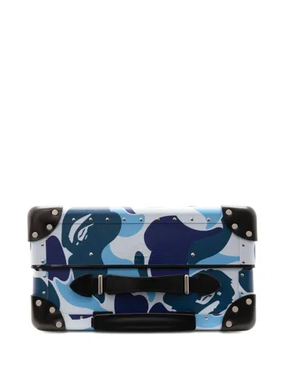 A Bathing Ape X Globe-trotter Camouflage-pattern Holdall In Blue