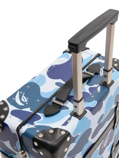 A Bathing Ape X Globe-trotter Camouflage-pattern Holdall In Blue