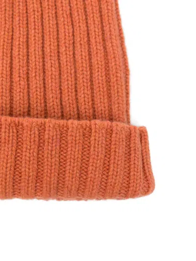 Cenere Ribbed Beanie Hat In Burgundy