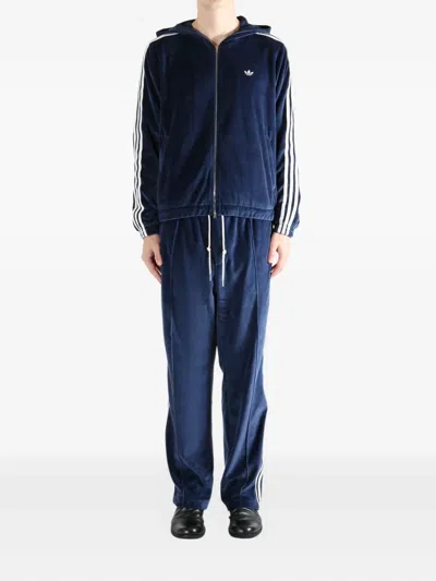 Adidas Originals Striped Hooded Kg3624 Knitwear In Blue