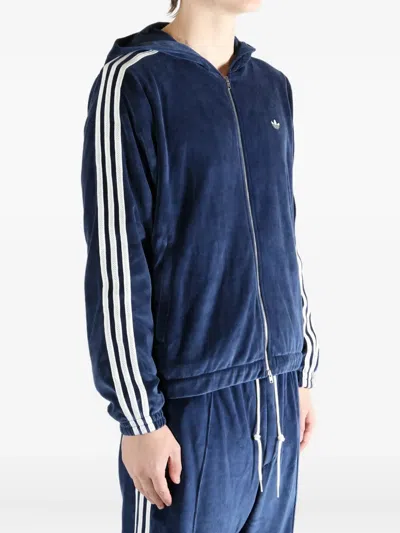 Adidas Originals Striped Hooded Kg3624 Knitwear In Blue