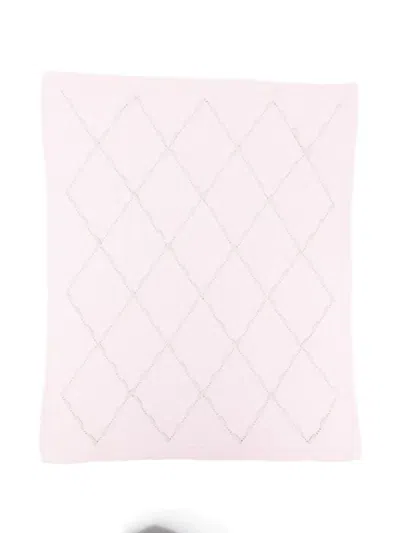 Little Bear Diamond Knit Blanket In Pink
