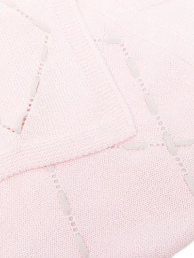 Little Bear Diamond Knit Blanket In Pink