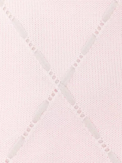 Little Bear Diamond Knit Blanket In Pink