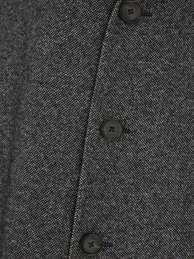 Zegna Cashmere Blend Longline Coat With Notched Lapels In Gray