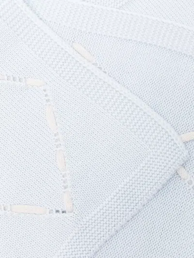 Little Bear Diamond-patterned Blanket In White