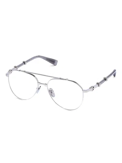 Balmain Pilot-frame Glasses In Silver