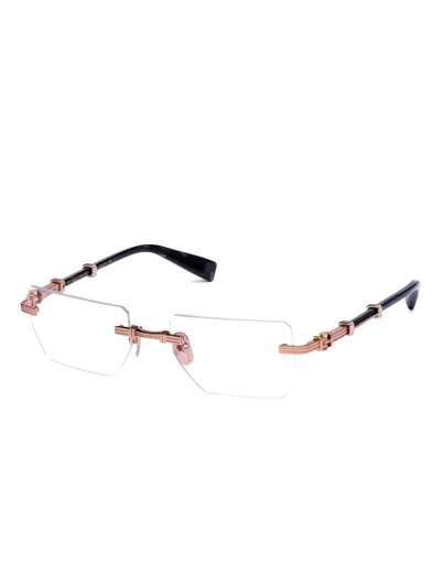 Balmain Rimless Rectangle-frame Glasses In Multi