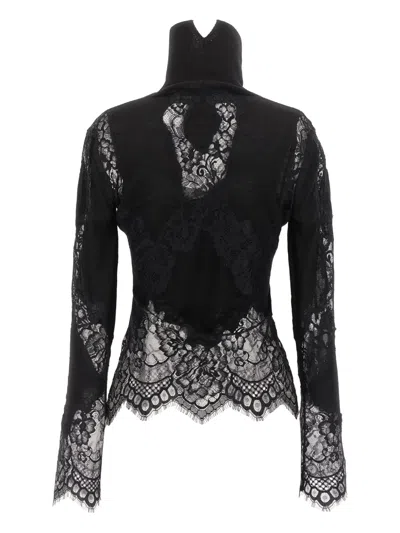 Ermanno Scervino Lace Insert Sweater Sweaters And Cardigans Black In Black