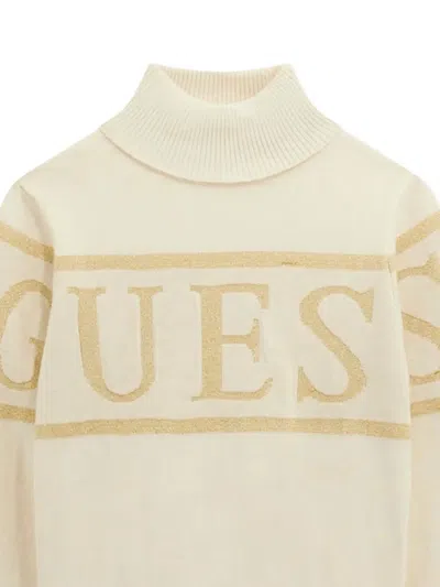 Guess Roll-neck Logo Sweater In Neutral