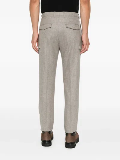 Tagliatore Virgin Wool Pleated Straight-leg Trousers In Gray