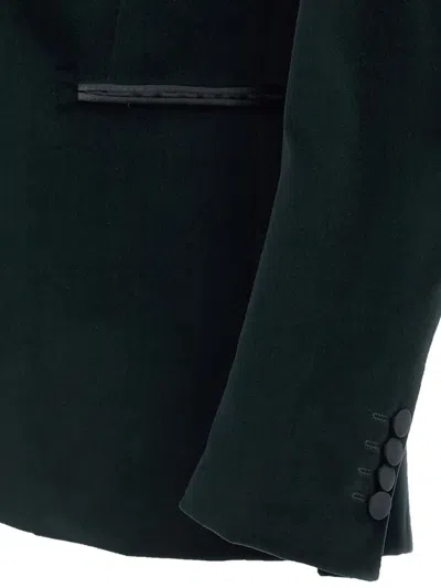 Pal Zileri Ceremony Line Velvet Blazer With Satin Lapel In Green