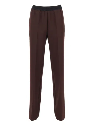 Ermanno Scervino Straight-leg Tailored Pants With Clean Waistband And Smooth Finish In Brown