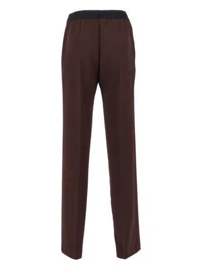 Ermanno Scervino Straight-leg Tailored Pants With Clean Waistband And Smooth Finish In Brown