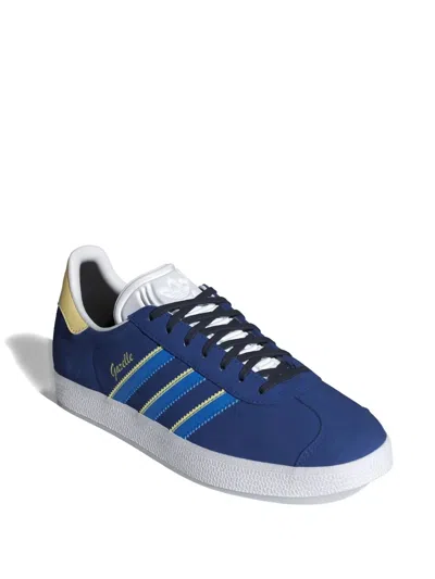 Adidas Originals Gazelle Striped Sneakers In Blue