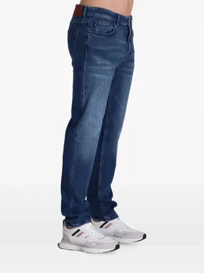 Hugo Boss Whiskering-effect Jeans In Blue