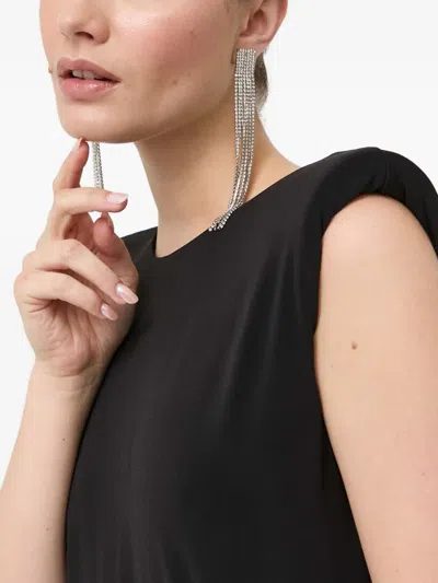 Patrizia Pepe Shoulder Pads Open Back Maxi Dress In Black