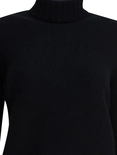Drumohr Long Sleeves Turtle Neck Oversized Sweater In Black