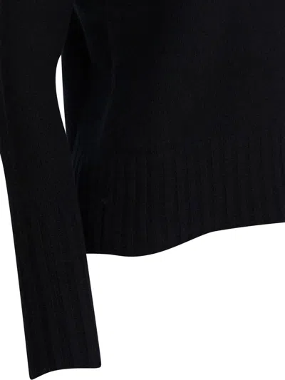 Drumohr Long Sleeves Turtle Neck Oversized Sweater In Black